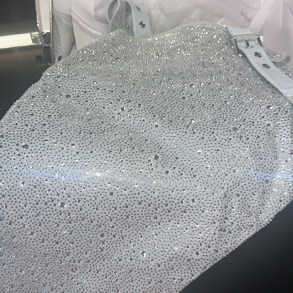 SOLD‼️ GORGEOUS Light Blue RHINESTONE thigh high Boots Sz 11 BRAND NEW - Picture 7 of 7